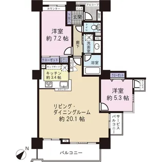 エイペックスタワー浦和【30階】の間取り