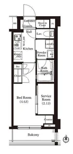 1SKの間取り画像