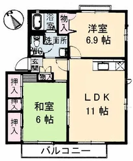 メゾンドール郡山【2階】の間取り