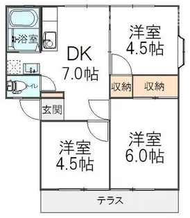 シミズハイツA棟【1階】の間取り