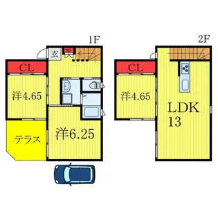 東京都北区滝野川4【一戸建】の間取り