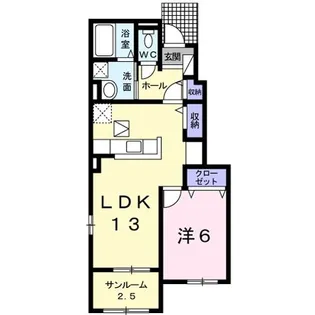 ファーストレジデンス B【1階】の間取り