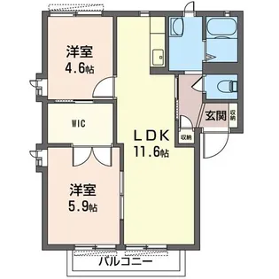 群馬県伊勢崎市連取本町【アパート】の間取り