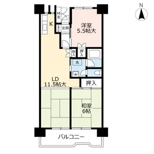 UR金田一丁目第2【2階】の間取り