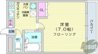 コモードカルム河原町【4階】の間取り