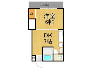 メニーローザ甲東園【1階】の間取り