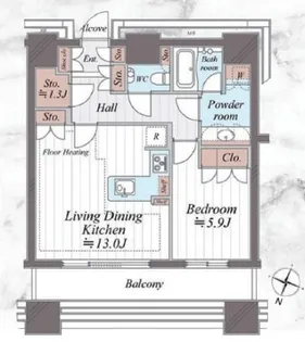 東京都港区芝4【マンション】の間取り