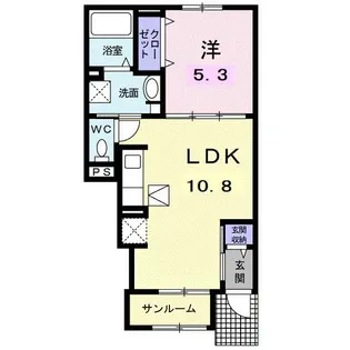 ル ソレイユ【1階】の間取り