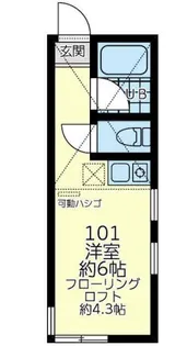 神奈川県横浜市神奈川区三ツ沢東町【アパート】の間取り