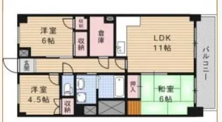 竹屋町マンション【6階】の間取り