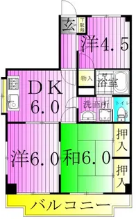 ロイヤルハイツ小宮【1階】の間取り