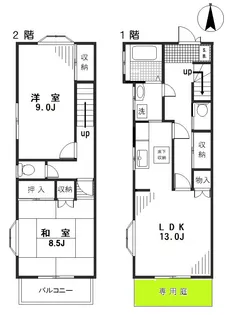 東京都世田谷区中町3【一戸建】の間取り
