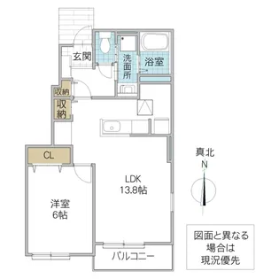 セントクララアパートメント B【1階】の間取り