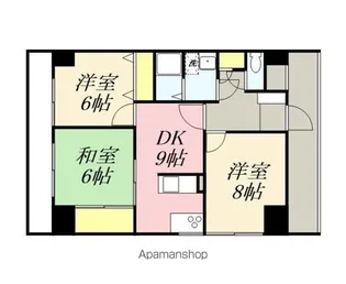 Wajima小雑賀マンション【4階】の間取り