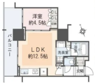 ブランズタワー芝浦【5階】の間取り