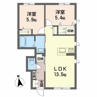 シャーメゾン・ミーオ【1階】の間取り