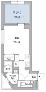 【防音マンション】ASTILE studio 練馬平和台【5階】の間取り
