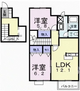 FOREST HILLS【2階】の間取り
