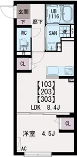 イクシオ入谷【3階】の間取り