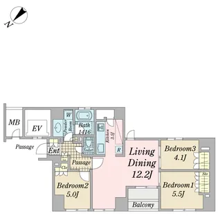 OAK SQUARE日本橋馬喰町【11階】の間取り