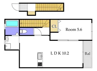 シェルメール庭瀬【2階】の間取り