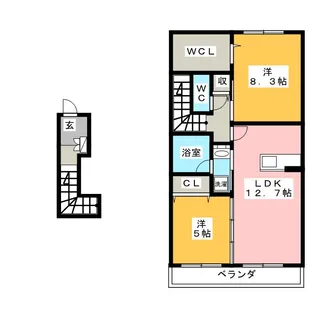 シャーメゾン大毛【2階】の間取り