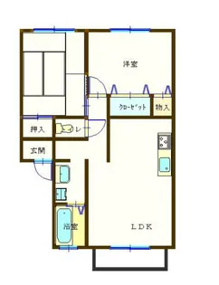 セジュール秋月B【2階】の間取り
