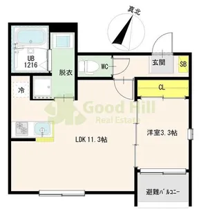 DiiRA下新庄【2階】の間取り