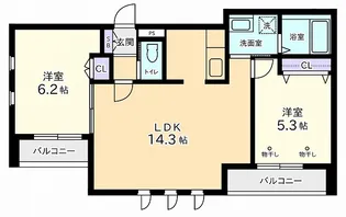 アーデンの森【2階】の間取り