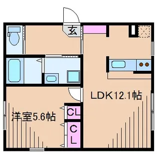 ハーミットクラブハウストゥギャザーセルクルユイット【3階】の間取り