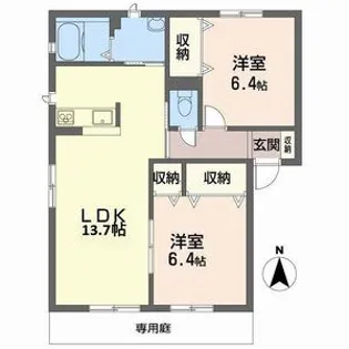 Casa bella Nozato C【1階】の間取り