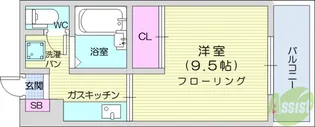 おの万第六ビル【4階】の間取り