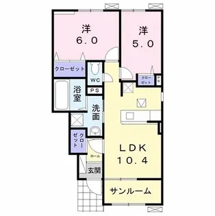 クレセントG【1階】の間取り