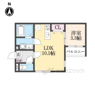 プランドール椥辻【3階】の間取り