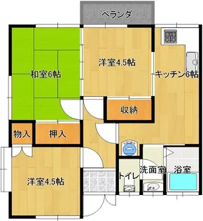 コーポうわばる【2階】の間取り
