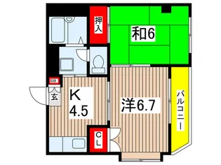 直井ハイツ【1階】の間取り