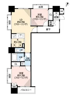 ベルシャンブル小山【2階】の間取り