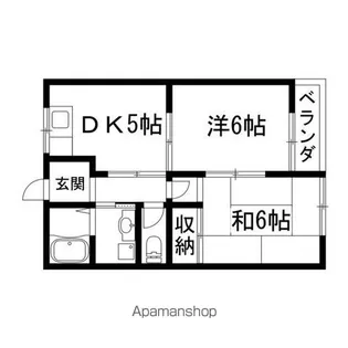 ヒルズ梅ヶ丘A・B【1階】の間取り