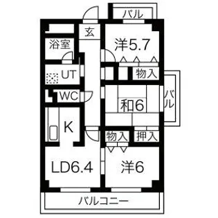 ヴァンベール尼崎【1階】の間取り