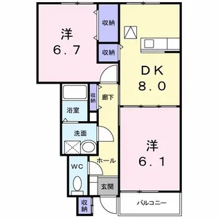 グレイス スクエア A棟【1階】の間取り