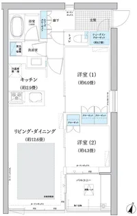 ガーデニエール砧 WEST【2階】の間取り