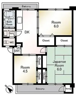 平尾住宅58号棟【4階】の間取り