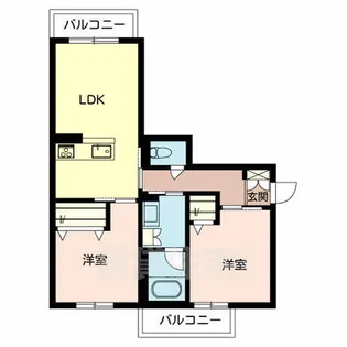 ピュアローレA【2階】の間取り