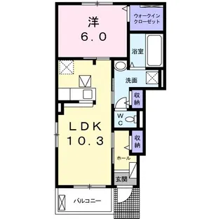 ルタンパークB【1階】の間取り