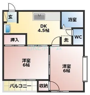 ビューラ―上山S-1【2階】の間取り