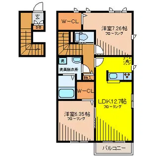 リヴィエール前原【1階】の間取り