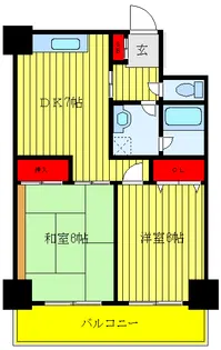 グランジャハイツ【6階】の間取り