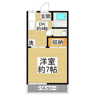 ミマスハイツD棟【1階】の間取り