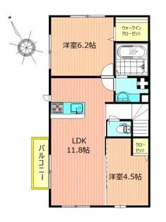 サンフィールドII【2階】の間取り