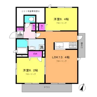 カルムG【1階】の間取り
